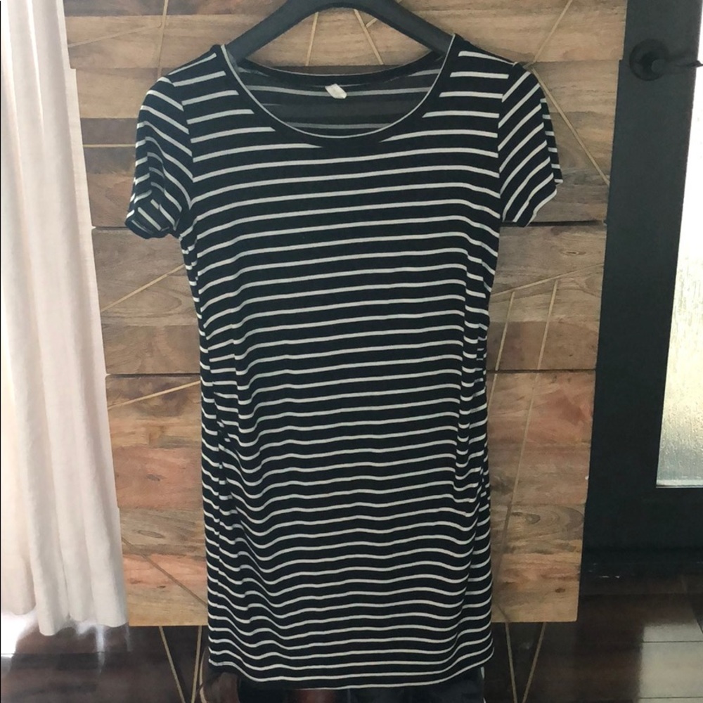 Black striped t shirt dress